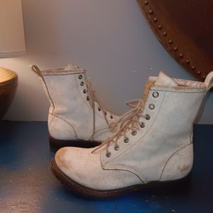 Rustic white boots